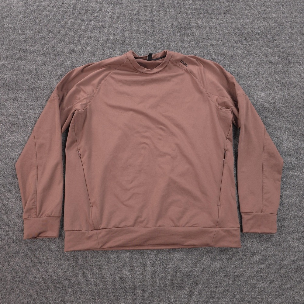UNRL Sweatshirt Mens Large Pink Crossover Crewneck Pullover Performance Run Gym